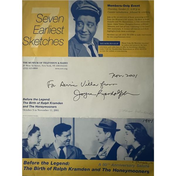 The Honeymooners Joyce Randolph signed flyer