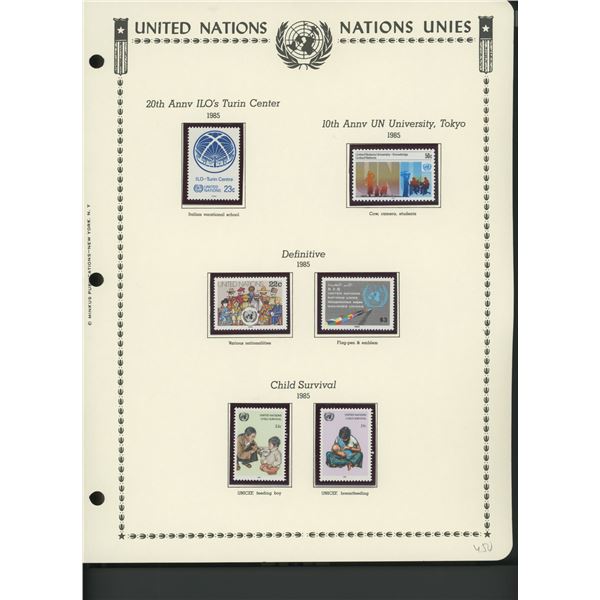 United Nations New York Stamps 1985