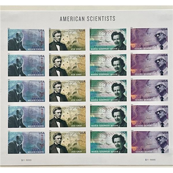2011 American Scientists stamp set of 20