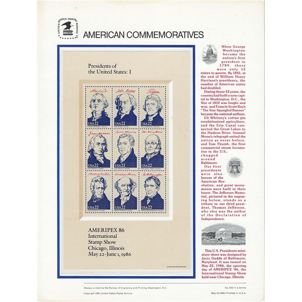 American Commemorative Stamps: Presidents of the United States Part I