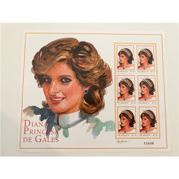 Nicaragua Diana Princess of Wales commemorative stamp set