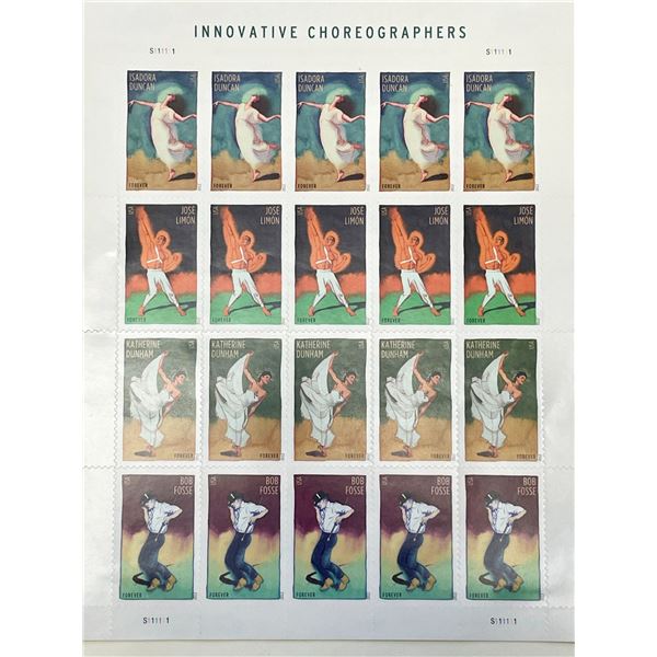 2012 Innovative Choreographers stamp set of 20