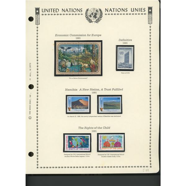 United Nations New York Stamps 1991