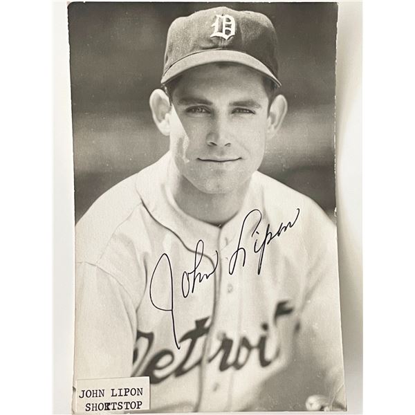 Detroit Tigers John Lipon signed photo