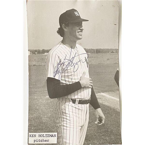 NY Yankees Ken Holtzman signed photo