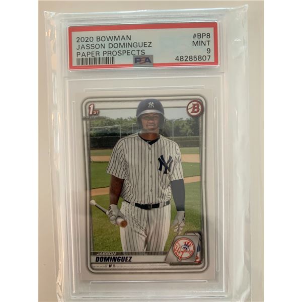 2020 Bowman Jasson Dominguez Paper Prospects PSA 9 Yankees