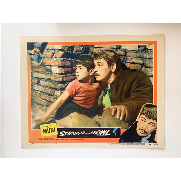 Stranger on the Prowl original 1953 vintage lobby card
