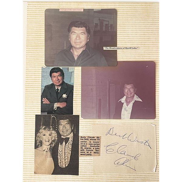 Actor Claude Akins original signature and photos