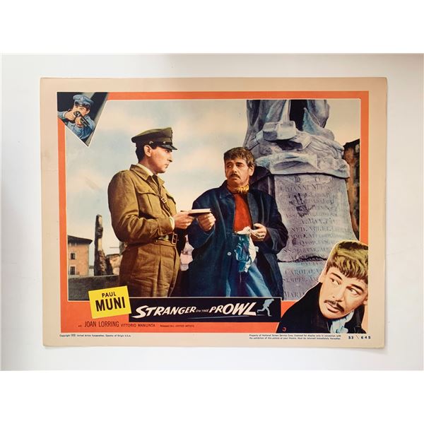 Stranger on the Prowl original 1953 vintage lobby card