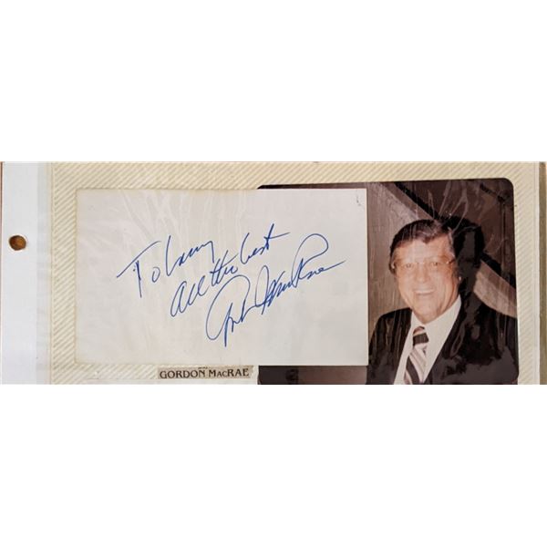 Gordon MacRae Original Signature and Photo.