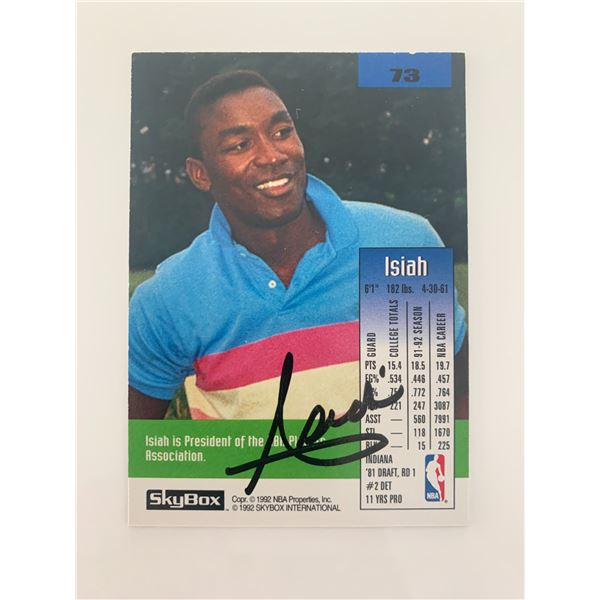 Isiah Thomas signed basketball card