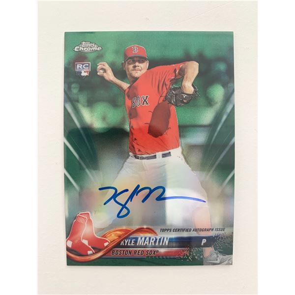 Red Sox Kyle Martin signed Topps Chrome Baseball Card