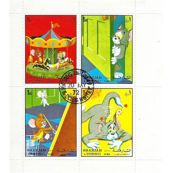 Tom and Jerry Disney - Sharjah stamp sheet