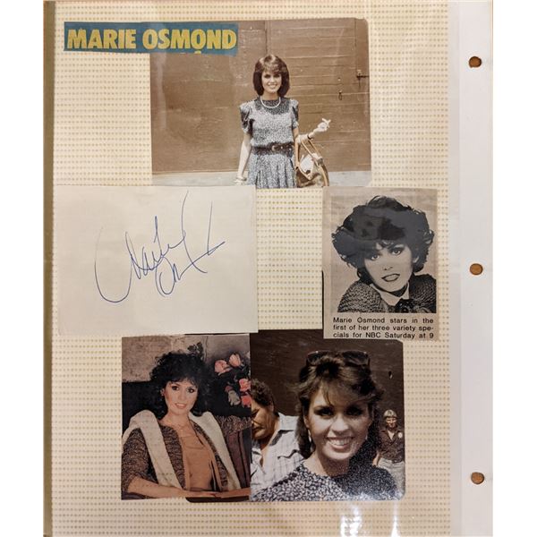 Marie Osmond Original Photo Album Page and Signature Cut