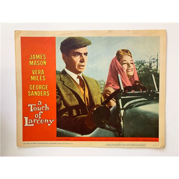 A Touch of Larceny original 1960 vintage lobby card