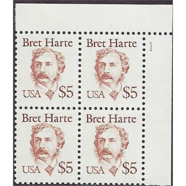 $5 Bret Hart Writer Plate Block