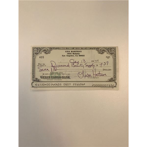 Knots Landing Lisa Hartman signed check