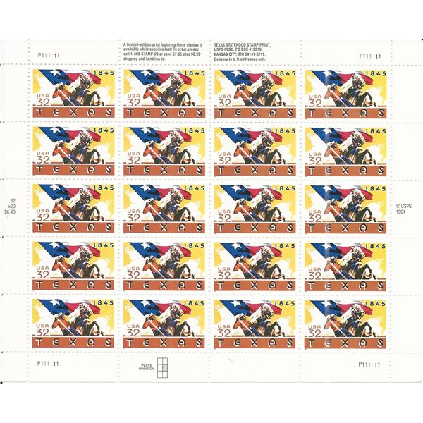 Texas Statehood Stamps