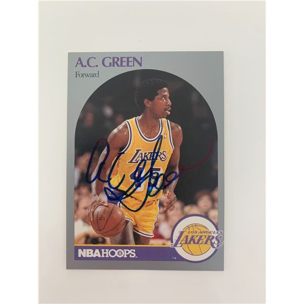 A.C. Green signed basketball card