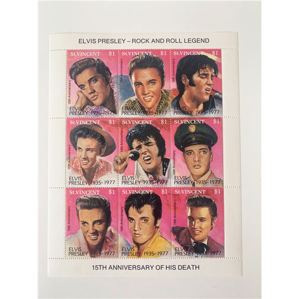 Elvis Presley 15th Anniversary Stamp Set - St. Vincent