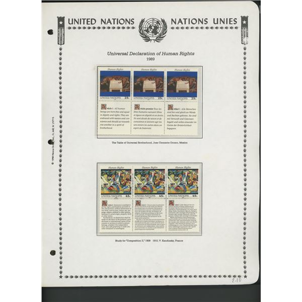 United Nations New York Stamps 1989
