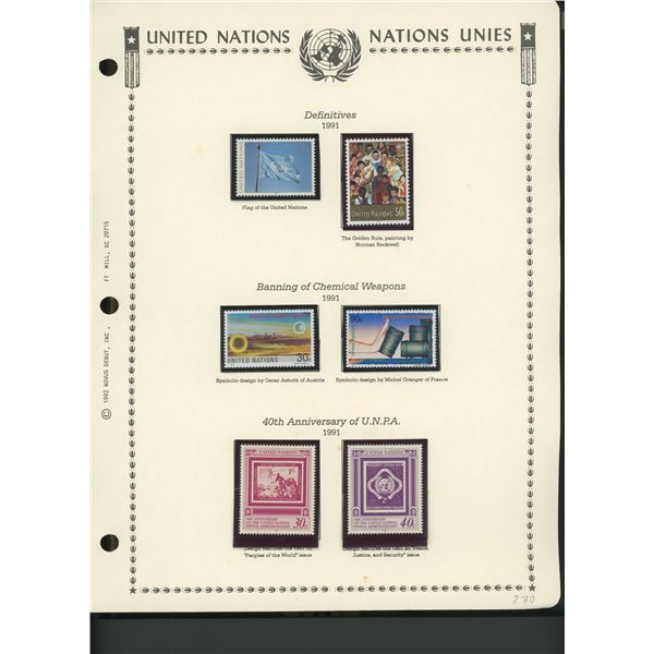 United Nations New York Stamps 1991