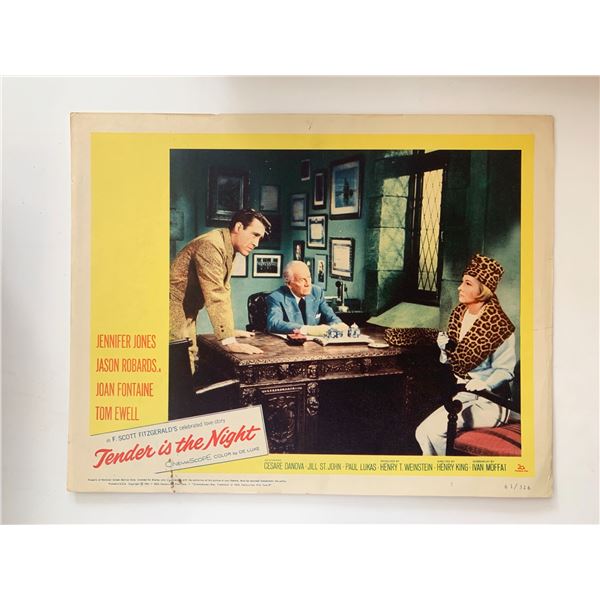Tender is the Night 1962 vintage lobby card