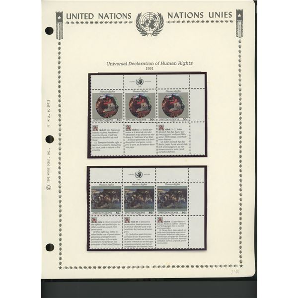 United Nations New York Stamps 1991