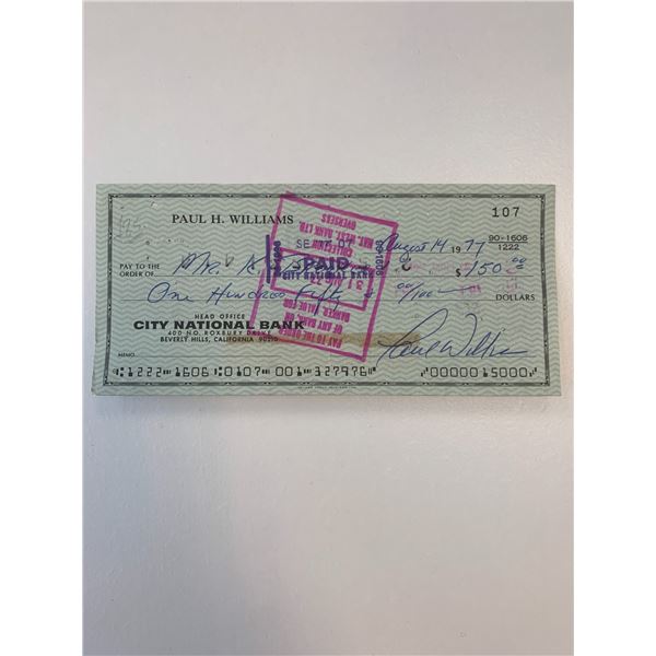 Paul Williams signed check