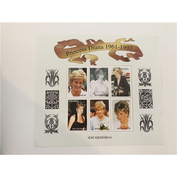 Angola Diana Princess of Wales commemorative stamp set