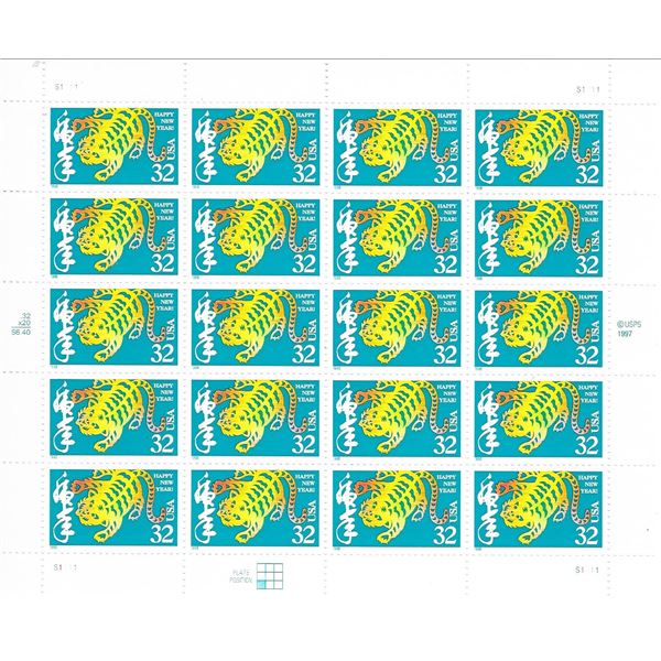 Lunar New Year - Year of The Tiger USA Stamp Sheet