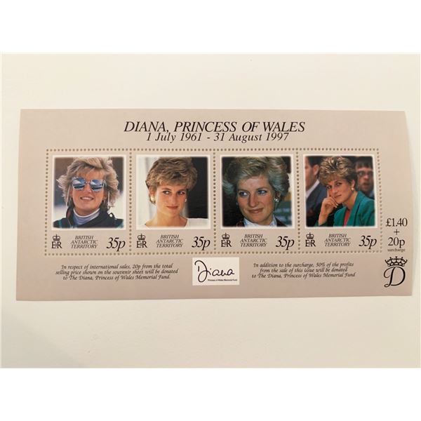 British Antarctic Territory Diana Princess of Wales commemorative stamp set