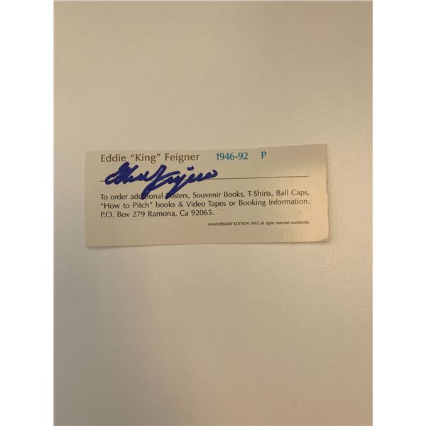 Softball Player Eddie Feigner original signature
