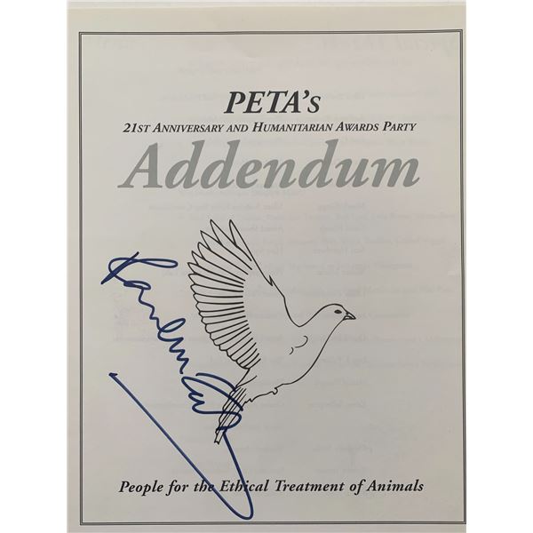 Peta 21st Anniversary & Awards Party Paul McCartney signed Addendum