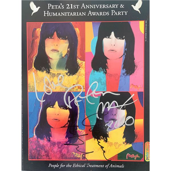Peta 21st Anniversary & Awards Party Peter Max and Chrissie Hynde signed program