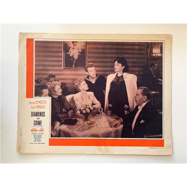Diamonds and Crime original 1943 vintage lobby card