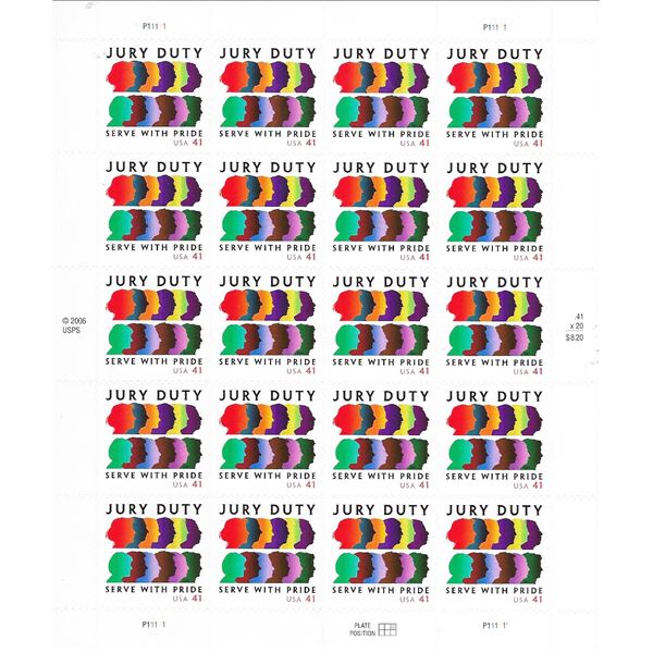 Jury Duty USA Stamp Sheet