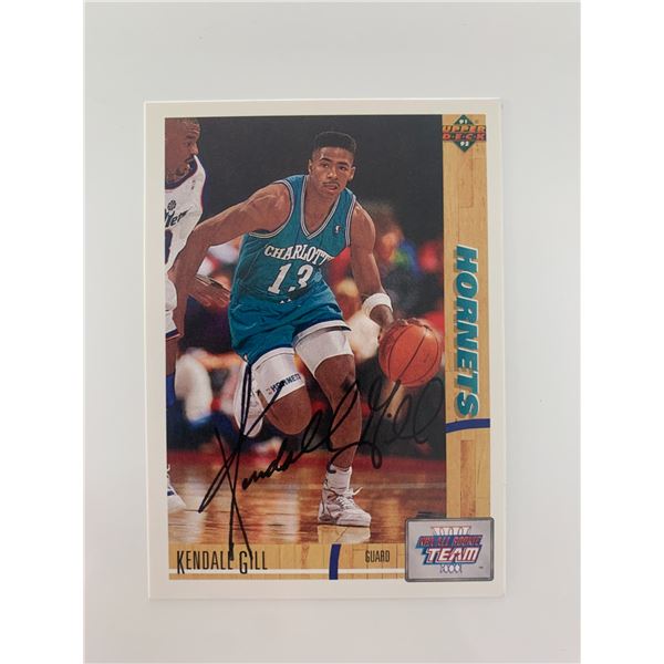 Kendall Gill signed basketball card