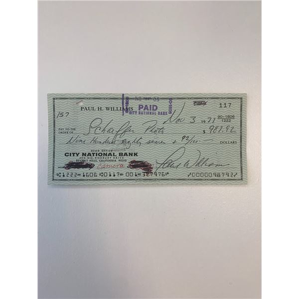 Paul Williams signed check