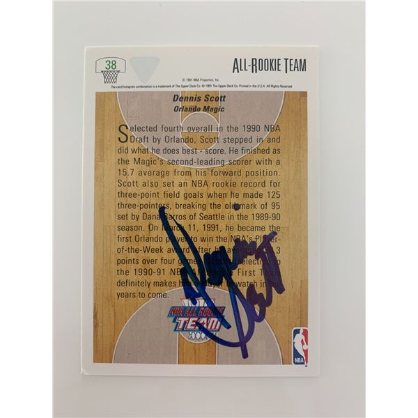 Dennis Scott signed basketball card