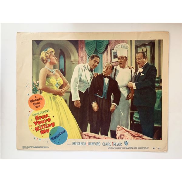 Stop, You're Killing Me  original 1953 vintage lobby card