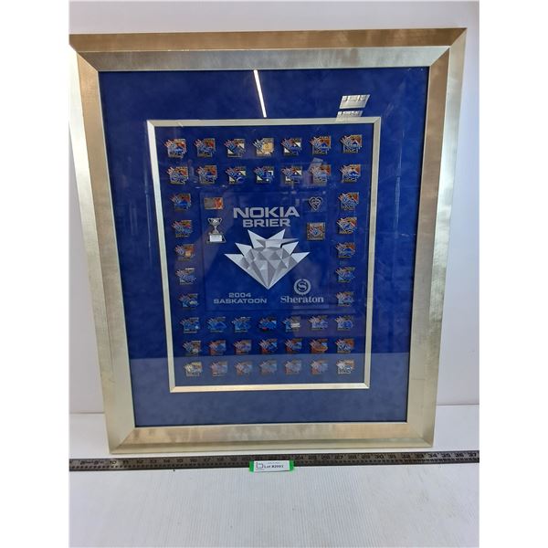 Framed 2004 Nokia Brier Pins Collection - 25" x 29" - Pickup Only