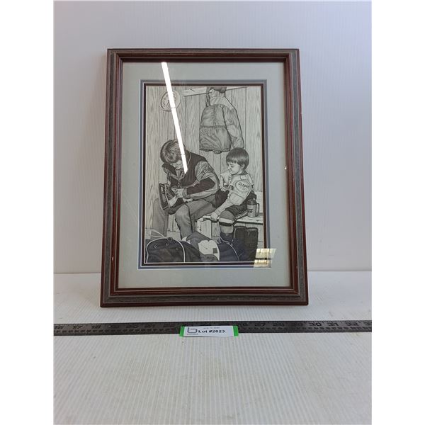 Wood-Framed Bernie Brown Print "Hockey Mom" - 13" x 17"