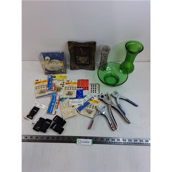 Leather/Fabric Crafter's Pliers & Supplies, Vases, Decor, Misc.