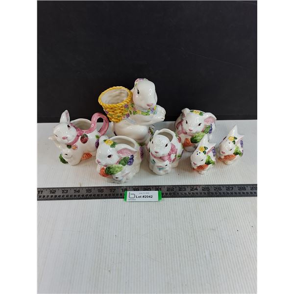 (7) Vintage "Bunny Themed" Jars, Shakers