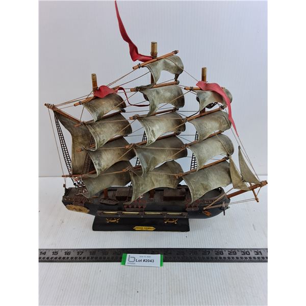 Spanish Galleon Mantle Decor Replica Ship - 16" Long x 15" Tall