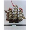 Image 1 : Spanish Galleon Mantle Decor Replica Ship - 16" Long x 15" Tall