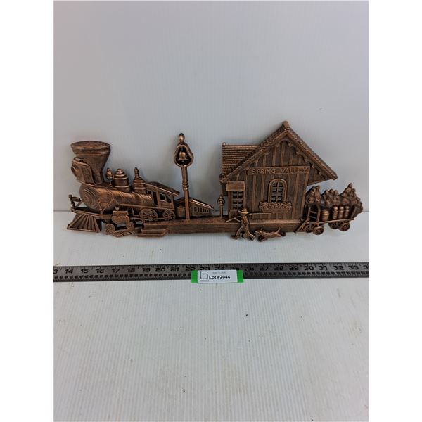 Copper Look "Train Station" Wall Art - 21" Length