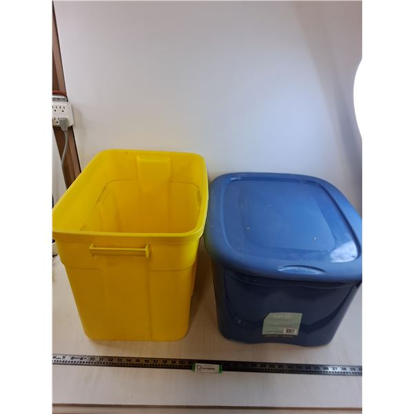 (2) Storage Bins (23" x 19" x 13" with Lid, 15" x 23" x 16")