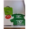 Image 1 : (2) Saskatchewan Roughriders Medium T-Shirts, Frisbee, Stadium Cushion